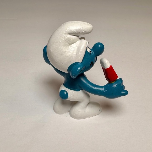 Vintage Smurf Ice Cream Popsicle Figurine 1978 Schleich Peyo Made in Germany - Picture 3 of 6